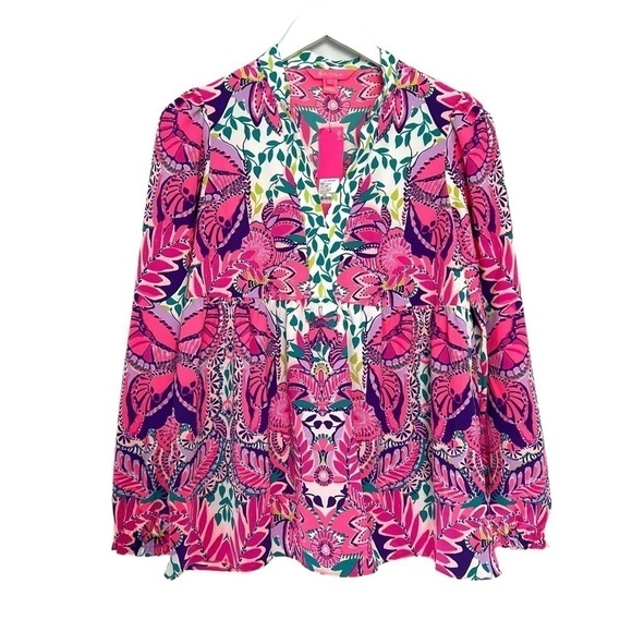 Lilly Pulitzer Winona Stretch Tunic Shes Too Fly Size XS NEW - Picture 6 of 16